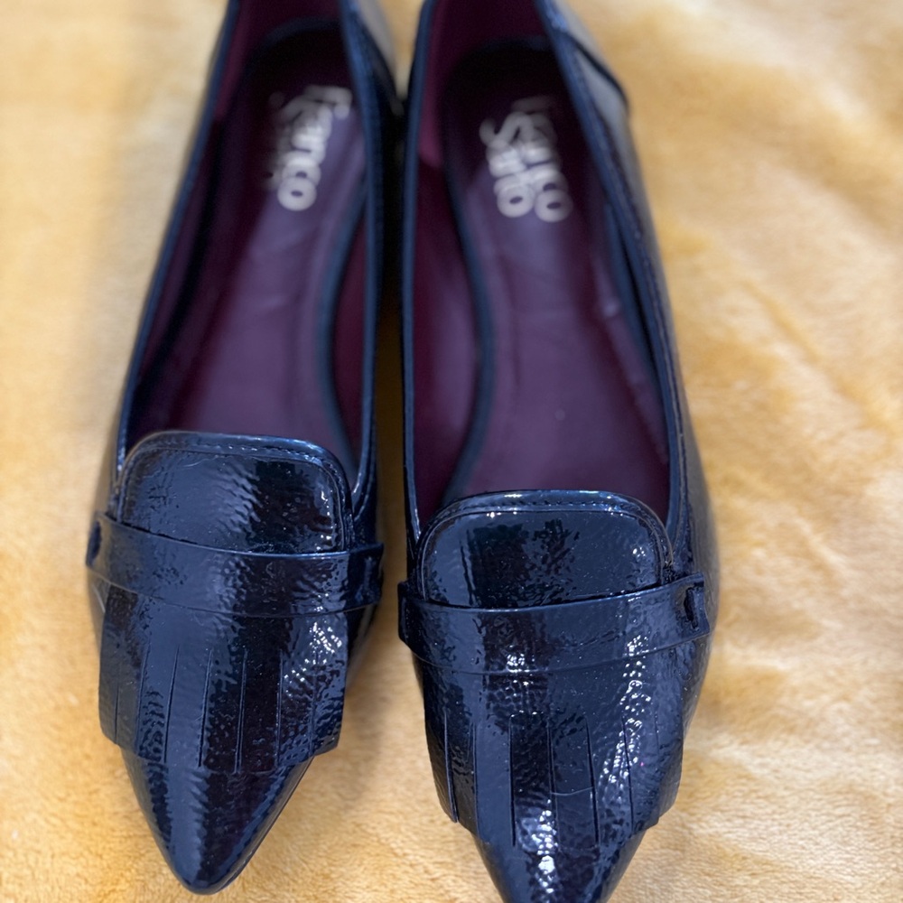 Franco Sarto Women's Shiny Black Loafers
